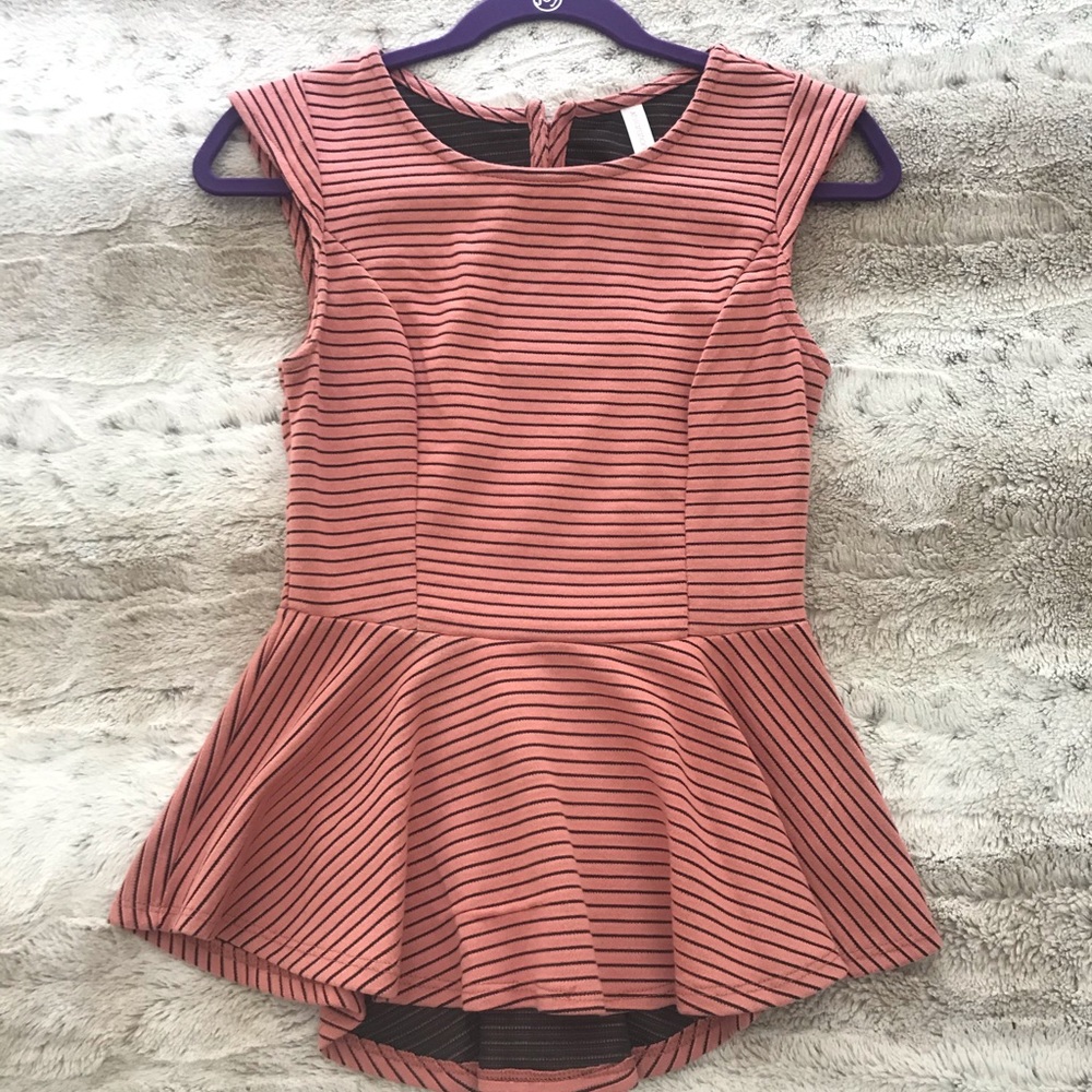 Striped peplum top